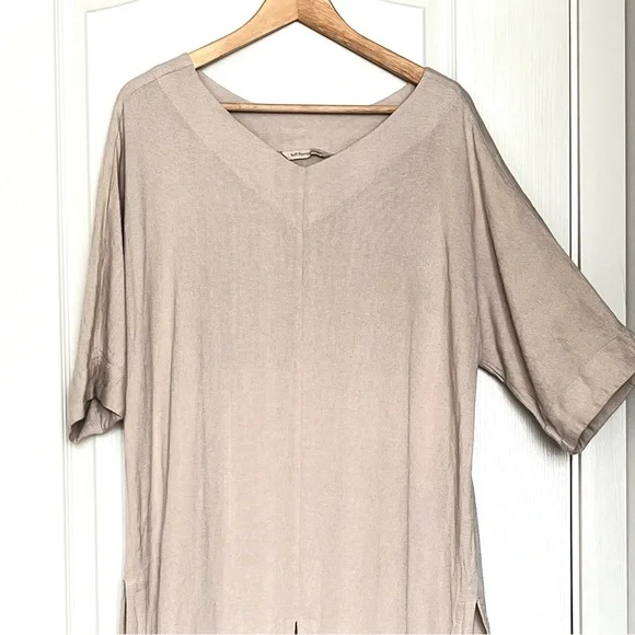 Soft Surroundings Boho Linen Blend Maxi Dress, L Lagenlook Oversized Resortwear - Picture 5 of 14